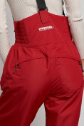 Оптом Полукомбинезон с высокой посадкой женский зимний красного цвета 7399Kr в Сочи, фото 7