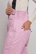 Оптом Полукомбинезон с высокой посадкой женский зимний розового цвета 7399R, фото 10