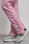 Оптом Полукомбинезон с высокой посадкой женский зимний розового цвета 7399R в Ростове-на-Дону, фото 12