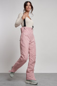 Оптом Полукомбинезон с высокой посадкой женский зимний светло-розового цвета 7399Sz, фото 20