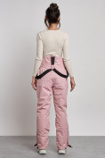 Оптом Полукомбинезон с высокой посадкой женский зимний светло-розового цвета 7399Sz, фото 5