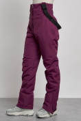 Оптом Полукомбинезон с высокой посадкой женский зимний темно-фиолетового цвета 7399TF, фото 7