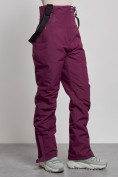 Оптом Полукомбинезон с высокой посадкой женский зимний темно-фиолетового цвета 7399TF в Волгоградке, фото 8