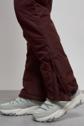 Оптом Полукомбинезон с высокой посадкой женский зимний темно-коричневого цвета 7399TK в Сочи, фото 13