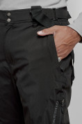 Оптом Полукомбинезон утепленный мужской зимний горнолыжный черного цвета 7431Ch, фото 14