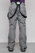 Оптом Полукомбинезон утепленный мужской зимний горнолыжный серого цвета 7431Sr, фото 10