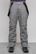 Оптом Полукомбинезон утепленный мужской зимний горнолыжный серого цвета 7431Sr, фото 7