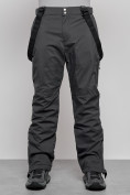 Оптом Полукомбинезон утепленный мужской зимний горнолыжный темно-серого цвета 7431TC в Сочи, фото 10