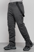 Оптом Полукомбинезон утепленный мужской зимний горнолыжный темно-серого цвета 7431TC, фото 11