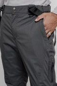 Оптом Полукомбинезон утепленный мужской зимний горнолыжный темно-серого цвета 7431TC, фото 15