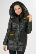 Оптом Куртка зимняя болотного цвета 7501Bt в Казани, фото 10