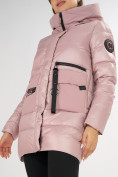 Оптом Куртка зимняя розового цвета 7501R, фото 13