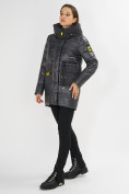 Оптом Куртка зимняя темно-серого цвета 7501TC в Казани, фото 2