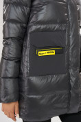 Оптом Куртка зимняя темно-серого цвета 7501TC в Казани, фото 8
