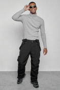 Оптом Полукомбинезон утепленный мужской зимний горнолыжный черного цвета 7503Ch, фото 19