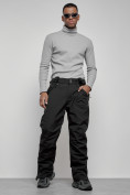 Оптом Полукомбинезон утепленный мужской зимний горнолыжный черного цвета 7503Ch, фото 21