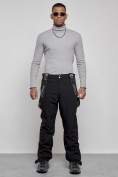 Оптом Полукомбинезон утепленный мужской зимний горнолыжный черного цвета 7504Ch в Саратове