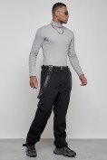 Оптом Полукомбинезон утепленный мужской зимний горнолыжный черного цвета 7504Ch в Сочи, фото 3