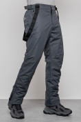 Оптом Полукомбинезон утепленный мужской зимний горнолыжный темно-серого цвета 7507TC в Волгоградке, фото 11