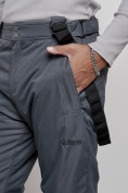 Оптом Полукомбинезон утепленный мужской зимний горнолыжный темно-серого цвета 7507TC, фото 13