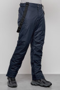 Оптом Полукомбинезон утепленный мужской зимний горнолыжный темно-синего цвета 7507TS, фото 7