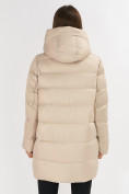 Оптом Куртка зимняя big size бежевого цвета 7519B в Казани, фото 14