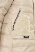 Оптом Куртка зимняя big size бежевого цвета 7519B, фото 34