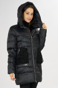 Оптом Куртка зимняя big size черного цвета 7519Ch в Екатеринбурге, фото 8