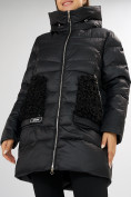Оптом Куртка зимняя big size черного цвета 7519Ch в Казани, фото 10