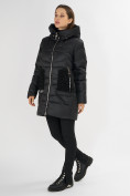 Оптом Куртка зимняя big size черного цвета 7519Ch в Казани, фото 12