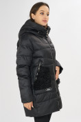 Оптом Куртка зимняя big size черного цвета 7519Ch в Казани, фото 17