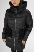 Оптом Куртка зимняя big size черного цвета 7519Ch в Казани, фото 22