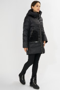 Оптом Куртка зимняя big size черного цвета 7519Ch в Екатеринбурге, фото 3