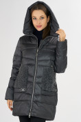 Оптом Куртка зимняя big size темно-серого цвета 7519TC, фото 10