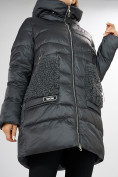 Оптом Куртка зимняя big size темно-серого цвета 7519TC, фото 11