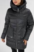 Оптом Куртка зимняя big size темно-серого цвета 7519TC, фото 12