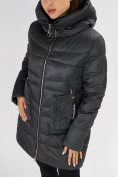 Оптом Куртка зимняя big size темно-серого цвета 7519TC, фото 13