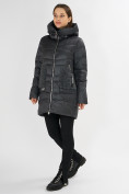 Оптом Куртка зимняя big size темно-серого цвета 7519TC, фото 3