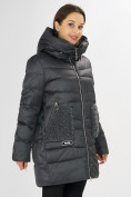 Оптом Куртка зимняя big size темно-серого цвета 7519TC, фото 7