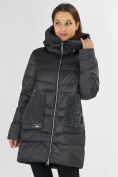 Оптом Куртка зимняя big size темно-серого цвета 7519TC, фото 8