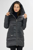 Оптом Куртка зимняя big size темно-серого цвета 7519TC в Казани, фото 9