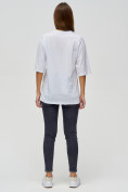 Оптом Женские футболки с надписями белого цвета 76013Bl в Казани, фото 2