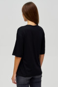 Оптом Женские футболки с надписями черного цвета 76013Ch в Казани, фото 5