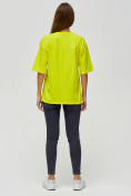 Оптом Женские футболки с надписями желтого цвета 76013J в Казани, фото 2