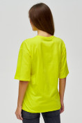 Оптом Женские футболки с надписями желтого цвета 76013J в Казани, фото 5