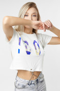 Оптом Топ футболка женская белого цвета 76014Bl в Екатеринбурге, фото 4