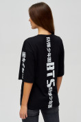 Оптом Женские футболки с надписями черного цвета 76017Ch в Екатеринбурге, фото 6