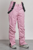 Оптом Полукомбинезон утепленный женский зимний горнолыжный розового цвета 7601R, фото 12