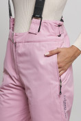 Оптом Полукомбинезон утепленный женский зимний горнолыжный розового цвета 7601R, фото 13