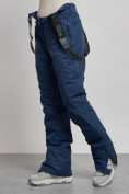 Оптом Полукомбинезон утепленный женский зимний горнолыжный темно-синего цвета 7601TS, фото 5